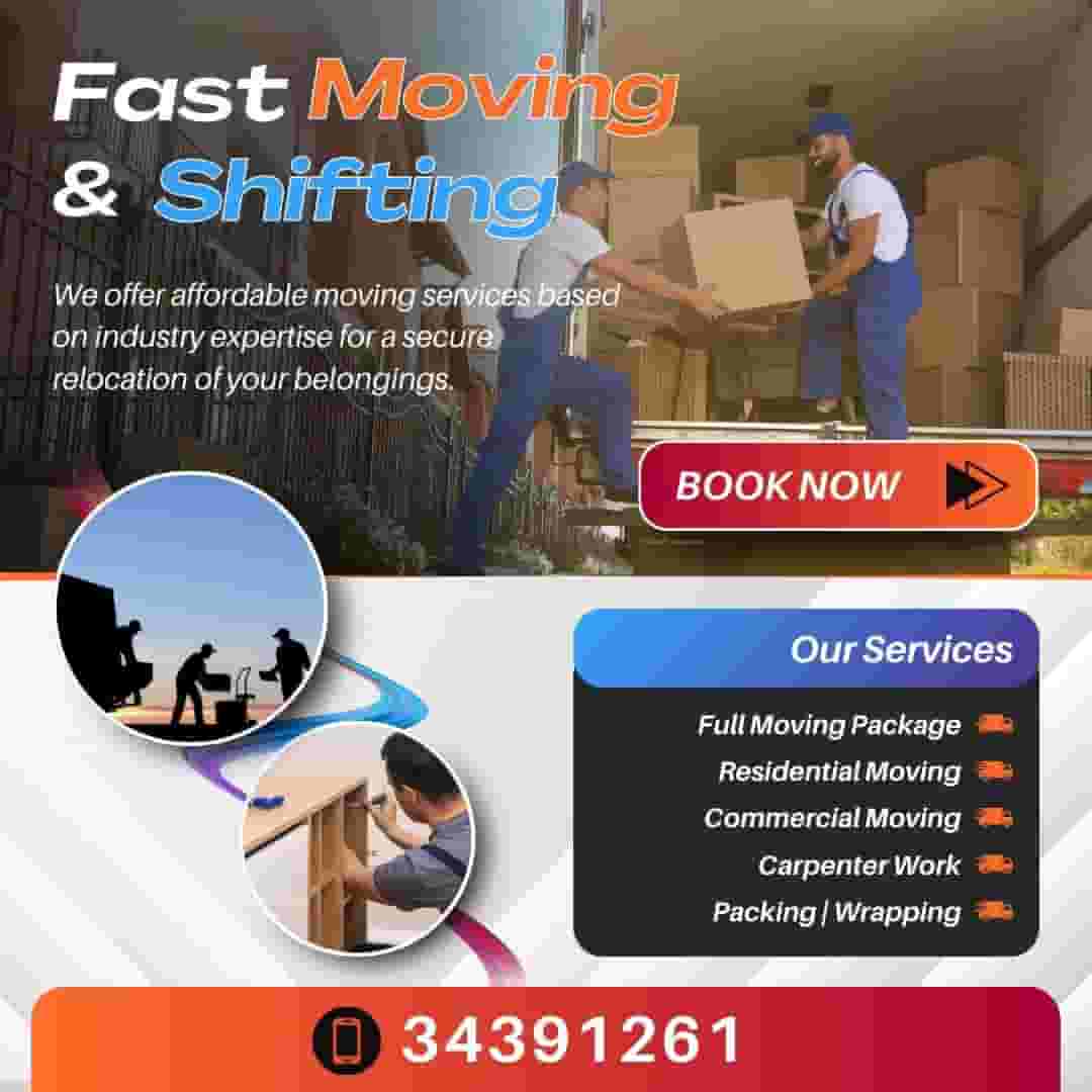 Moving the furniture of the house 